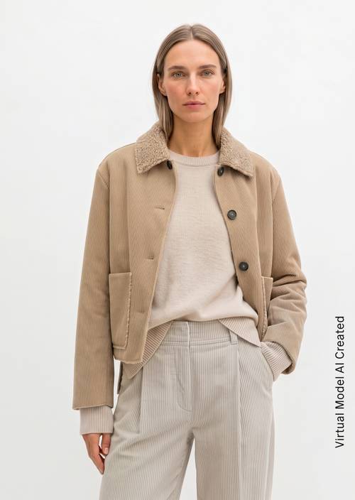 Outdoorjacke regular Earthy Taupe in Frontalansicht