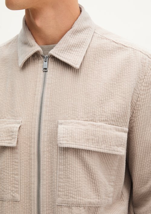 Regular-Fit Corduroy Overshirt — Linen Beige
