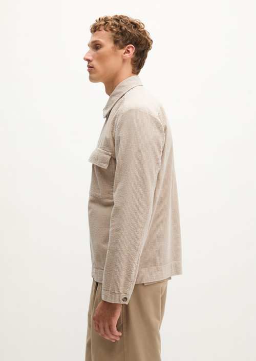 Regular-Fit Corduroy Overshirt — Linen Beige
