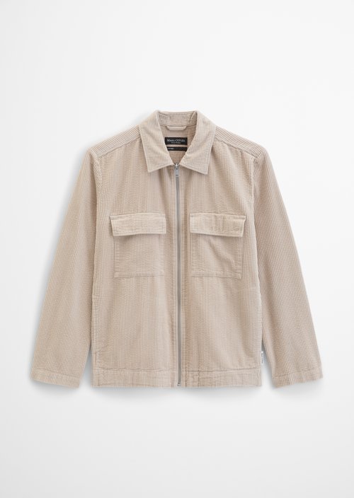 Regular-Fit Corduroy Overshirt — Linen Beige