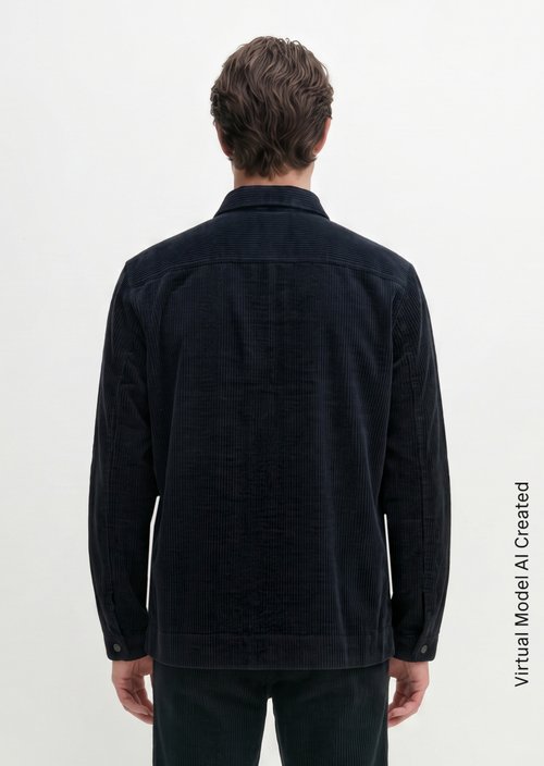 Regular-Fit Corduroy Overshirt — Dark Navy