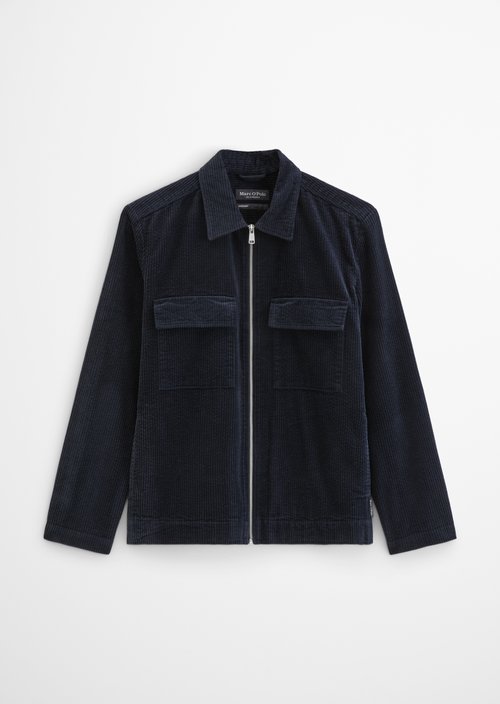 Regular-Fit Corduroy Overshirt — Dark Navy