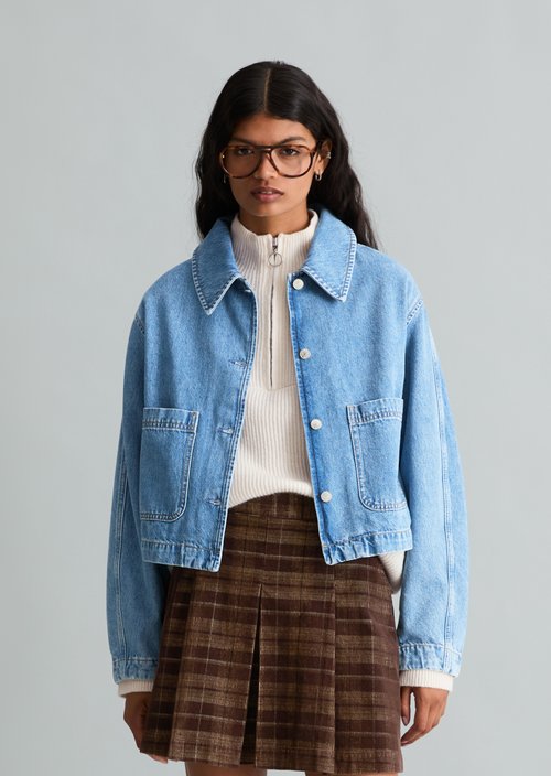 Relaxed-fit denim jacket — Medium Blue