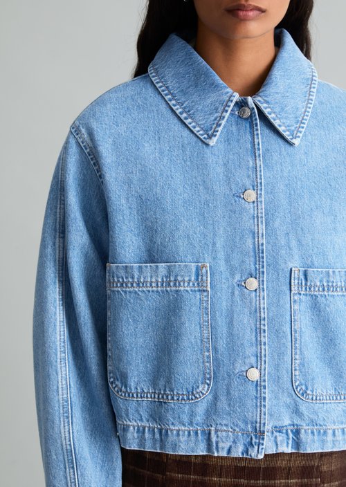 Relaxed-fit denim jacket — Medium Blue