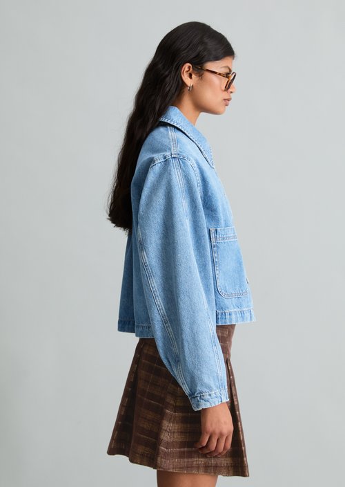 Relaxed-fit denim jacket — Medium Blue