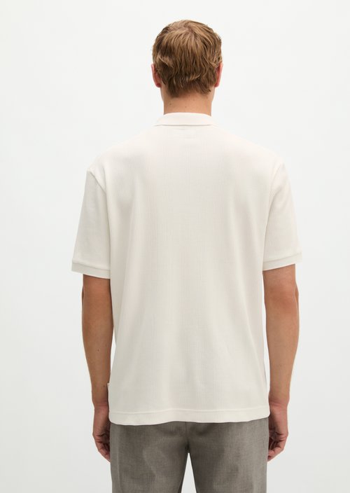 Regular-Fit Ribbed Jersey Polo Shirt — Silky White