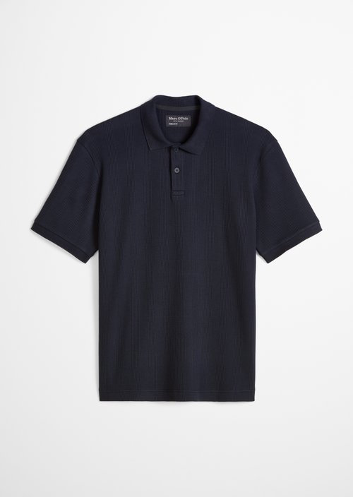 Regular-Fit Ribbed Jersey Polo Shirt — Dark Navy