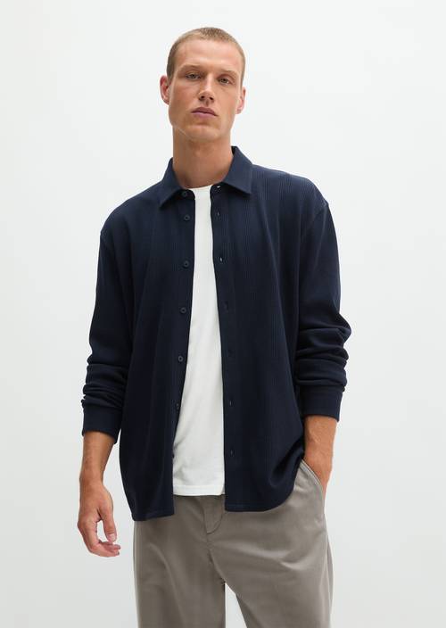 Jerseyhemd regular Dark Navy in Frontalansicht