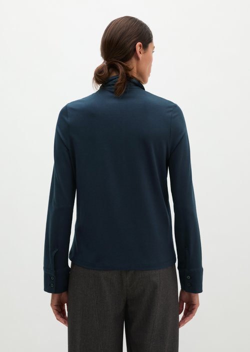 Regular-Fit Jersey Blouse — Martime Blue