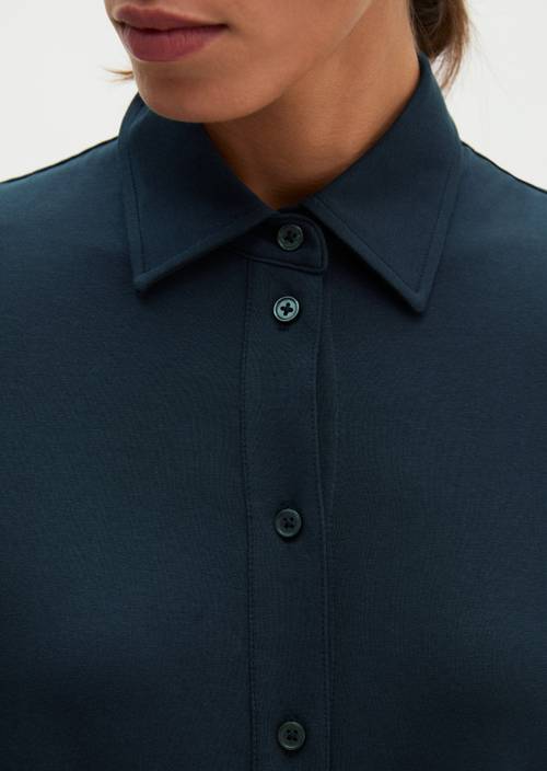 Regular-Fit Jersey Blouse Maritime Blue in detail view