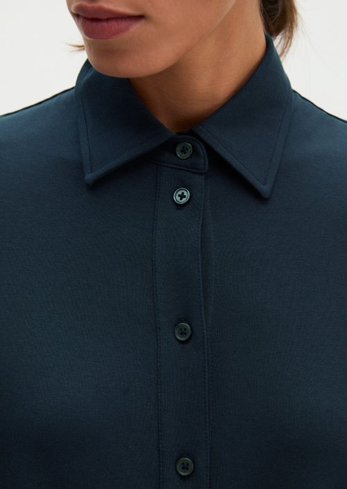 Regular-Fit Jersey Blouse — Martime Blue