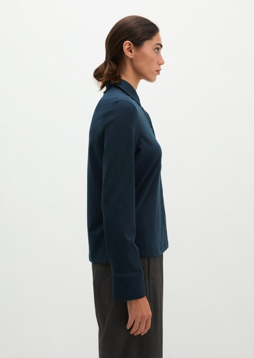 Regular-Fit Jersey Blouse — Martime Blue