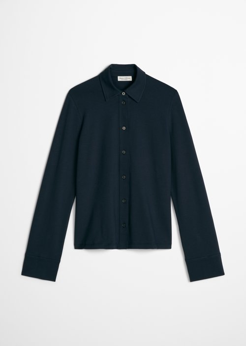 Regular-Fit Jersey Blouse — Martime Blue