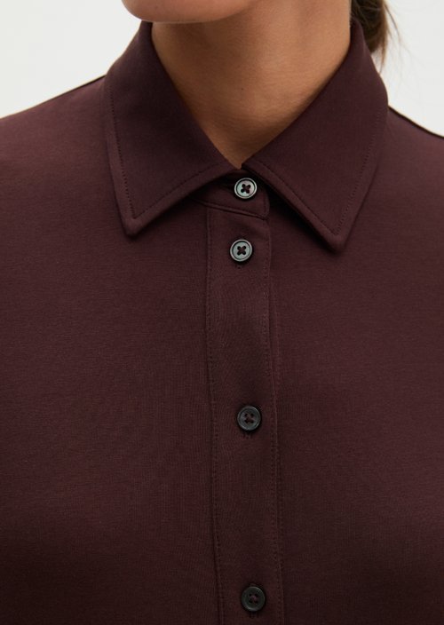 Regular-Fit Jersey Blouse — Black Cherry