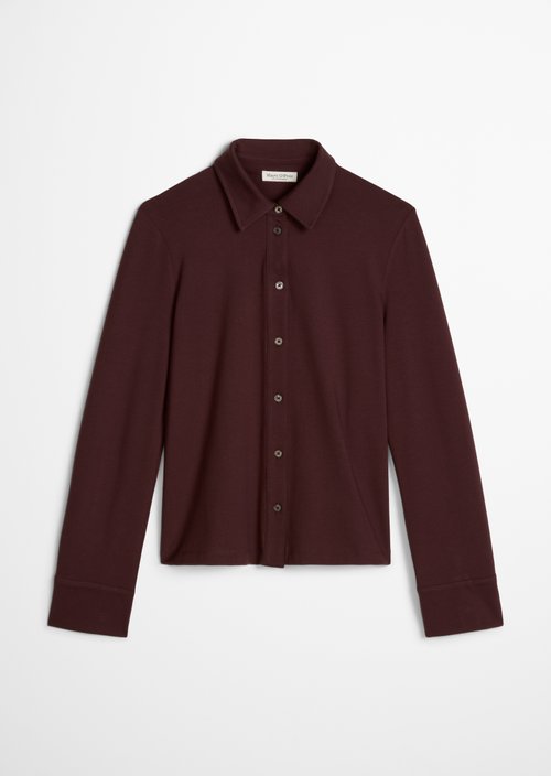 Regular-Fit Jersey Blouse — Black Cherry