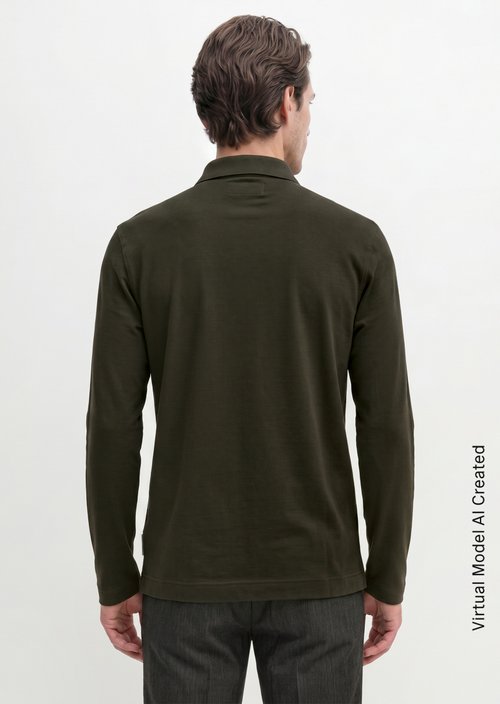 Regular-Fit Long-Sleeve Polo Shirt — Wooden Earth