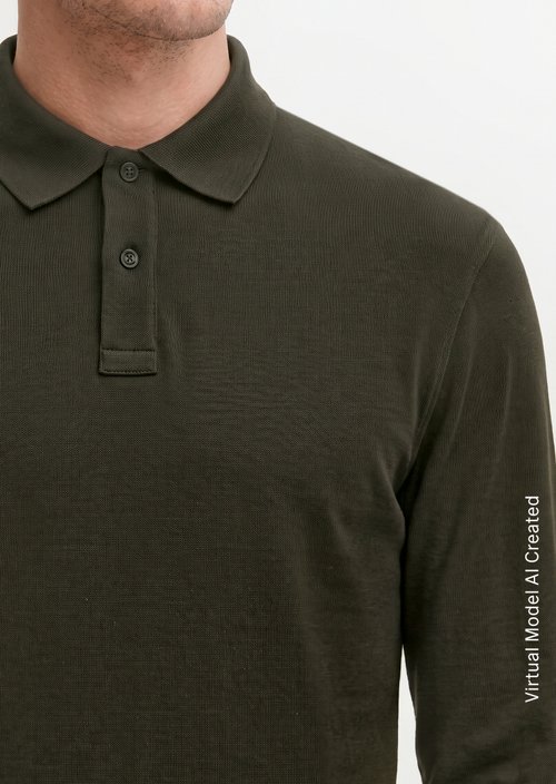 Regular-Fit Long-Sleeve Polo Shirt — Wooden Earth