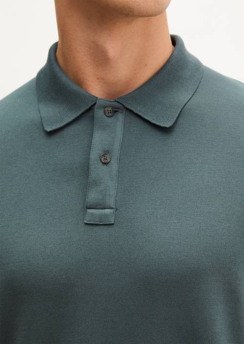 Langarm-Poloshirt regular Skipping Stone in Detailansicht