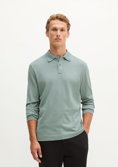 Regular-Fit Long-Sleeve Polo Shirt — Faded Mint