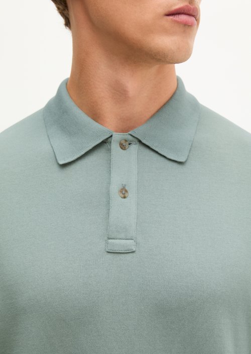 Regular-Fit Long-Sleeve Polo Shirt — Faded Mint