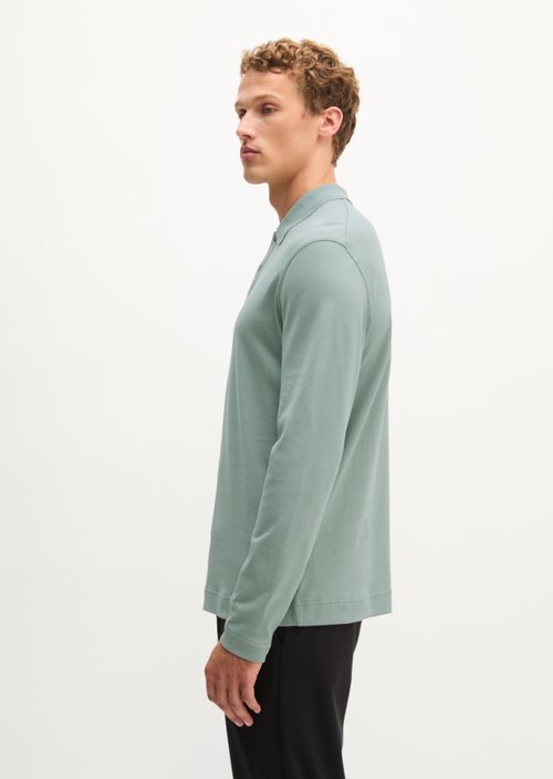 Regular-Fit Long-Sleeve Polo Shirt — Faded Mint