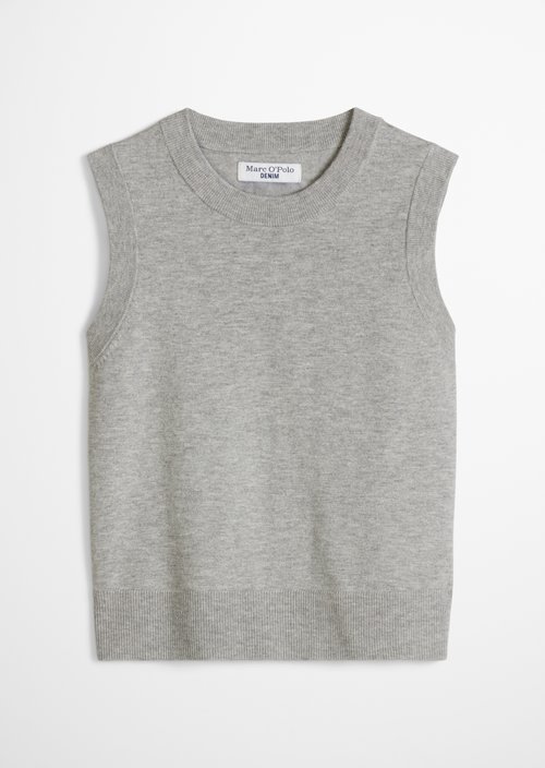 Regular-fit sleeveless sweater — Stone Melange