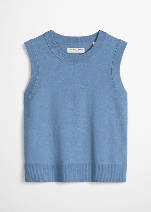 Regular-fit sleeveless sweater — Medium Blue Melange