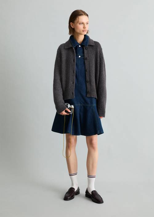 Chunky-vest, regular Dark Grey Melange in vooraanzicht