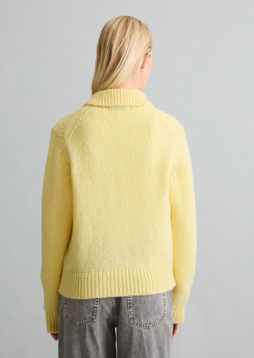 Chunky Cardigan, Regular Fit — Medium Yellow Melange