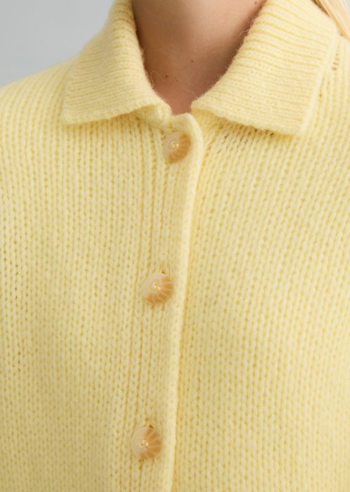 Chunky Cardigan, Regular Fit — Medium Yellow Melange
