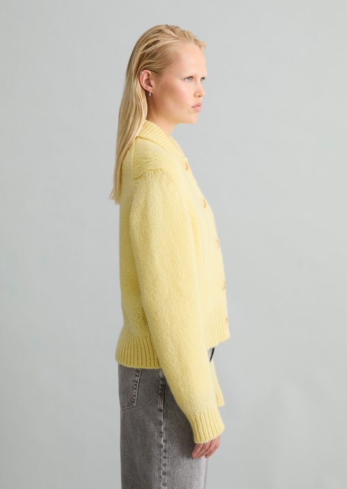 Chunky Cardigan, Regular Fit — Medium Yellow Melange