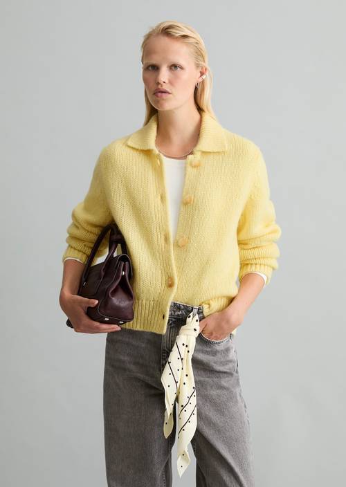 Chunky-vest, regular Medium Yellow Melange in vooraanzicht