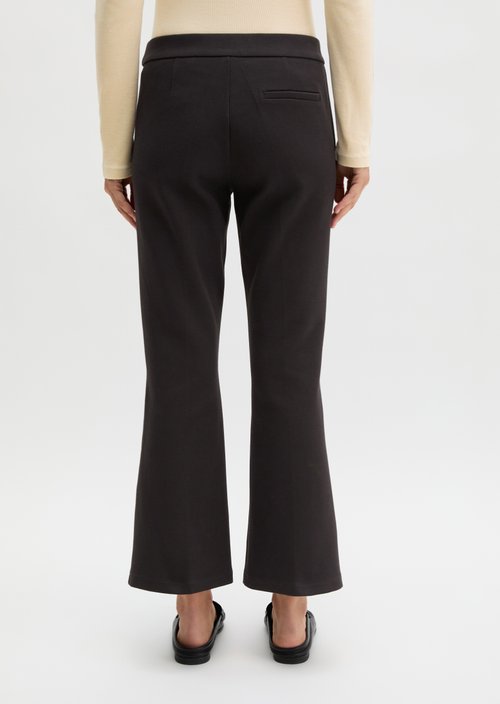 Piqué jersey pants slim cropped — Deep Night Blue