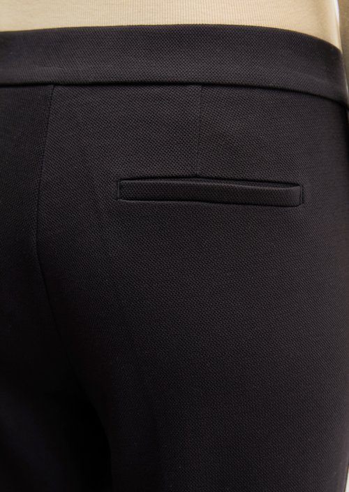 Piqué jersey pants slim cropped — Deep Night Blue