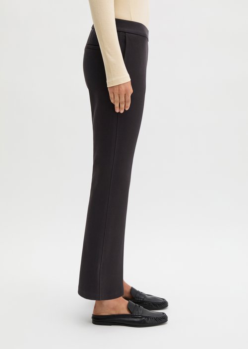 Piqué jersey pants slim cropped — Deep Night Blue