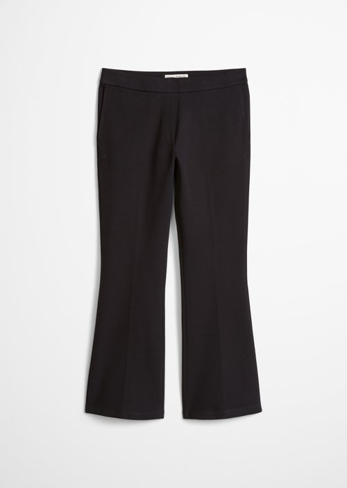 Piqué jersey pants slim cropped — Deep Night Blue