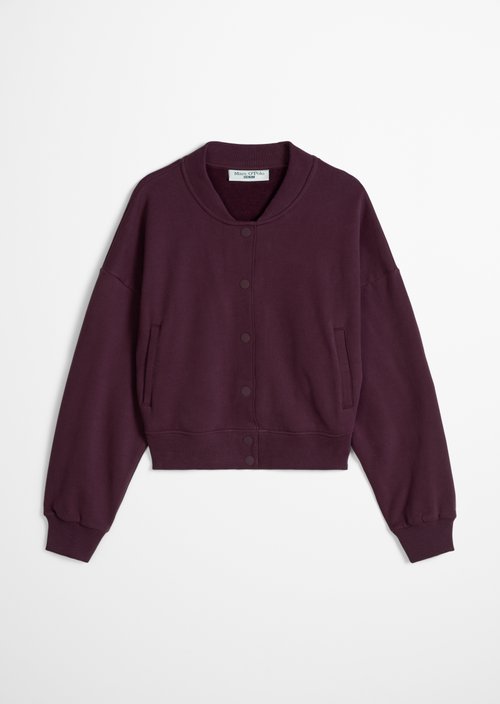 Cropped College Sweatshirt Jacket — Mahagony Jam