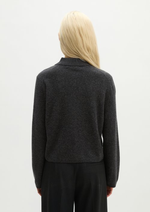 Regular Cardigan — Coal Grey Melange