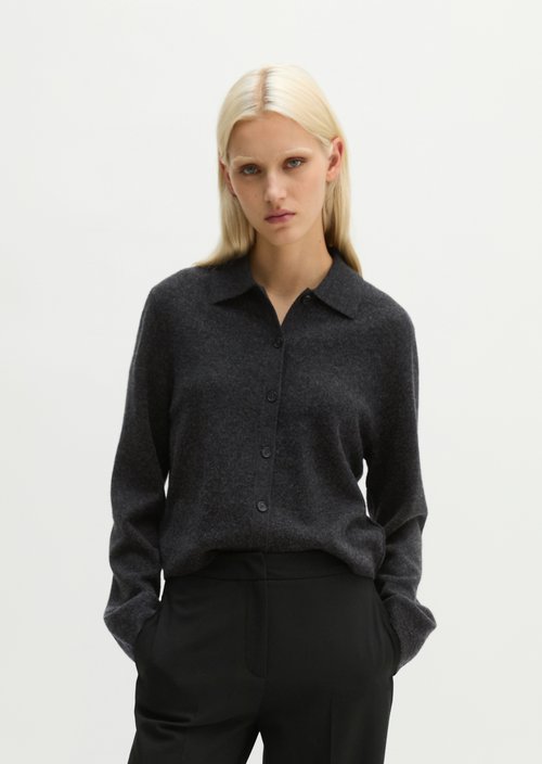 Regular Cardigan — Coal Grey Melange