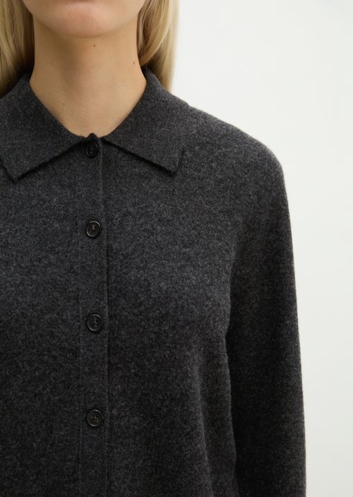 Regular Cardigan — Coal Grey Melange