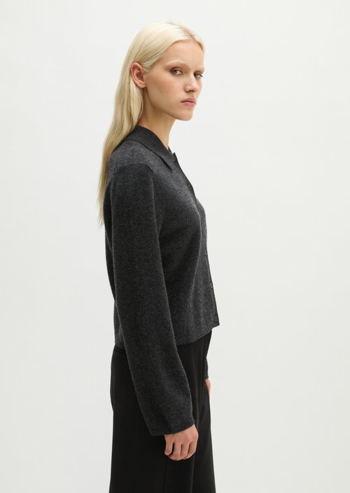 Regular Cardigan — Coal Grey Melange