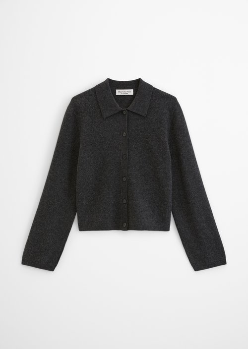 Regular Cardigan — Coal Grey Melange