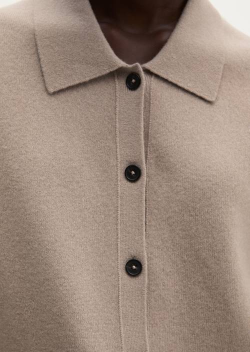 Regular Cardigan Earthy Taupe in detail view
