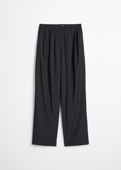 Loose-fitting pleated pants — Coal Grey Melange