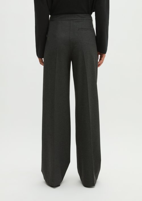 Relaxed-Fit Glen Check Flannel Pants — Dark Grey (alternate view)