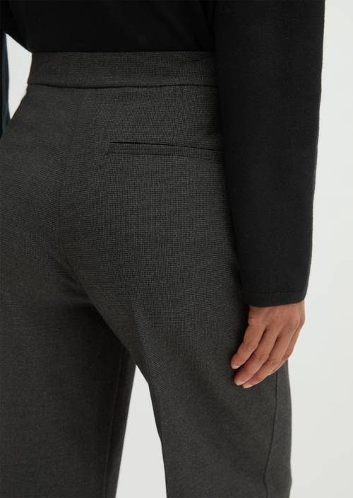 Relaxed-Fit Glen Check Flannel Pants Dark Grey in detail view