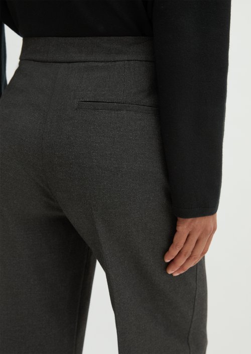 Relaxed-Fit Glen Check Flannel Pants — Dark Grey