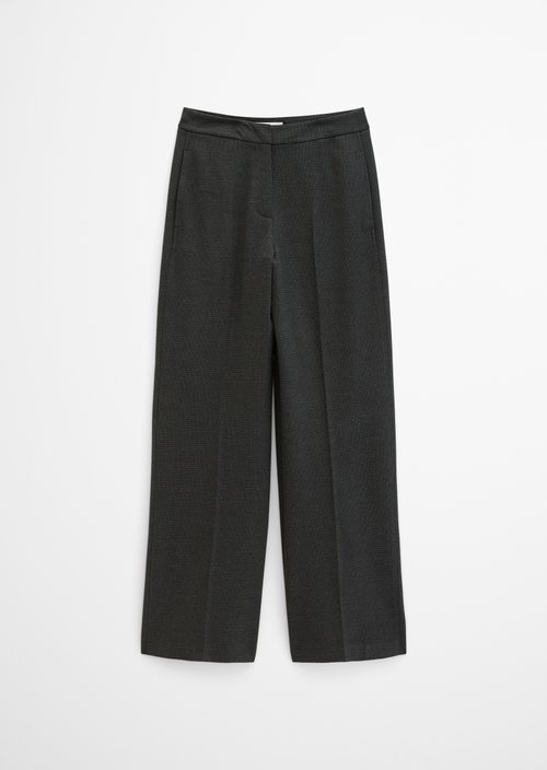 Relaxed-Fit Glen Check Flannel Pants — Dark Grey