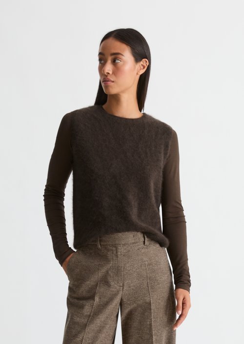 Cozy cropped slipover — Burnt Coffee