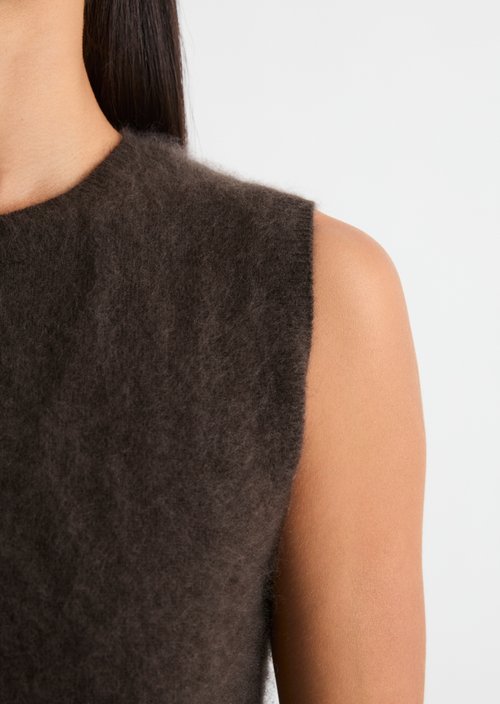 Cozy cropped slipover — Burnt Coffee